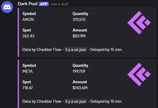 Dark pool — example screenshot